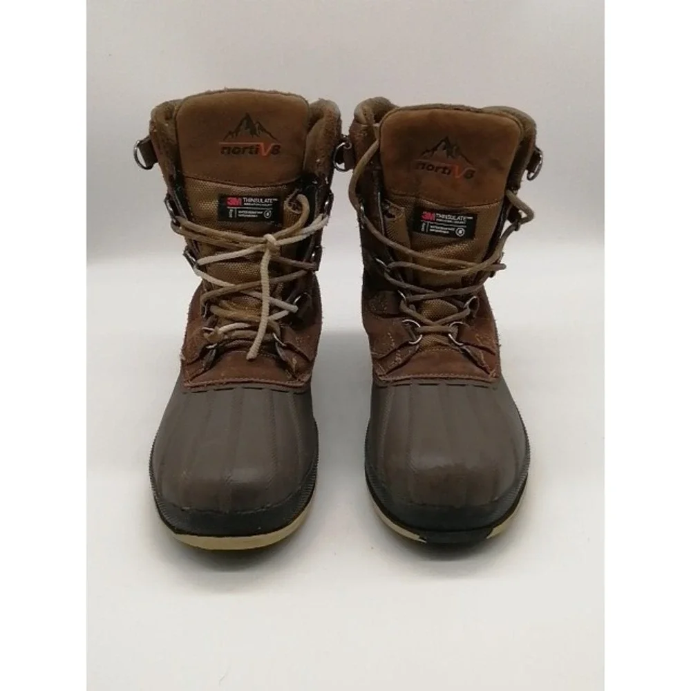 Nortiv8 Boots Mens Brown 9 Hiking Winter Duck Shoe Leather Waterproof 170390-M